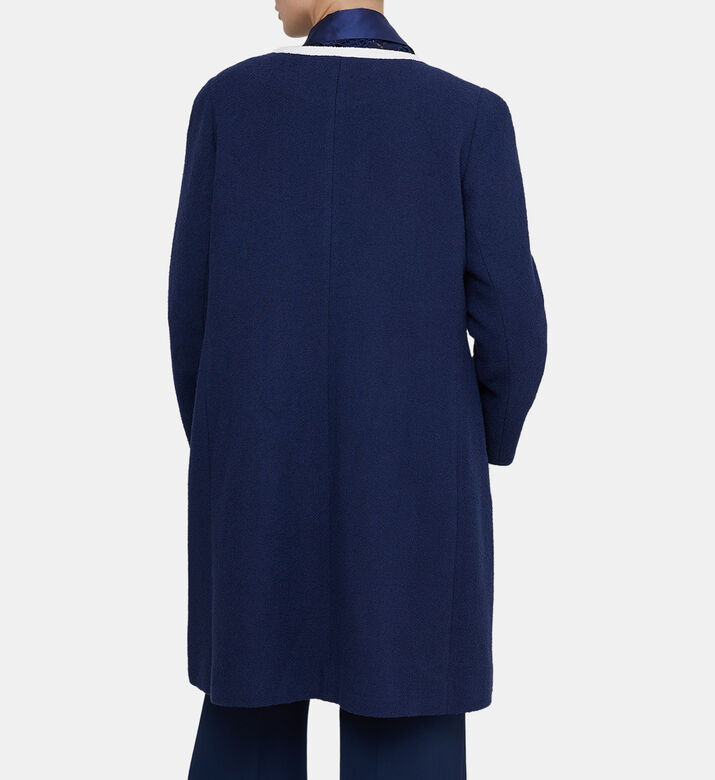 جاكيت قطن تيري طويل بلون مغاير