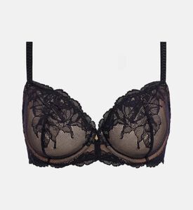 Wacoal Floral-embroidery Sweetheart Bra, Black, 100, D, Packshot View