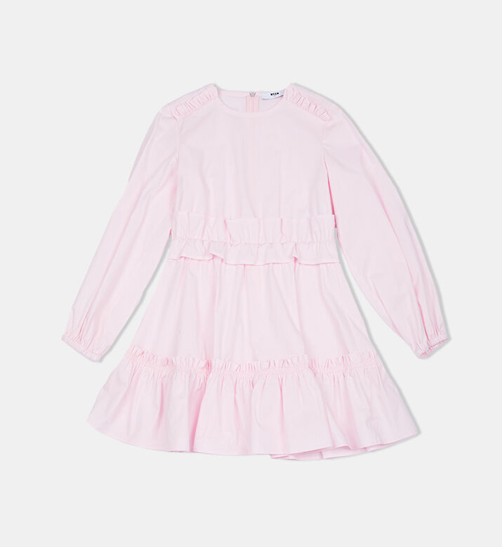 Cotton Logo Ruffled Dress