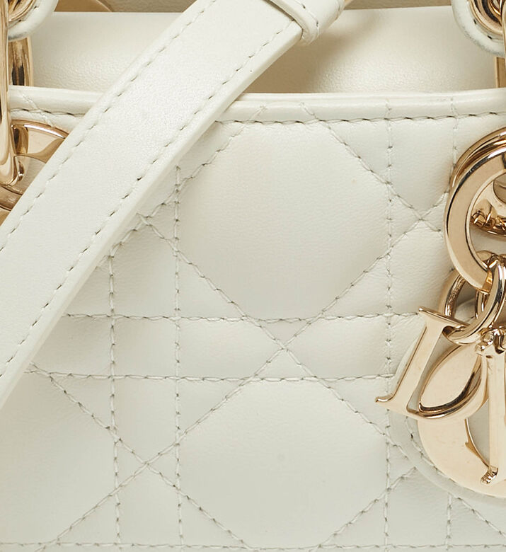 Dior Preowned Dior White Micro Lady D-joy Bag, Packshot View