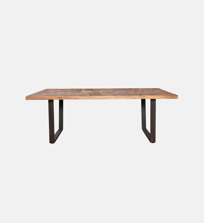 Home Deco and More Victory Wood Dinning Table, Brown, 216x104x76-cm, Packshot View