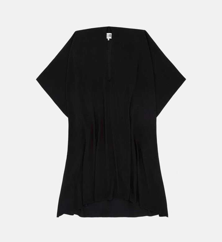 Wide Short-sleeve Assymetrical Hem Dress Wide Short-sleeve Assymetrical Hem Dress
