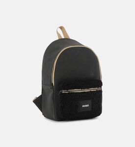 حقيبة ظهر بجيب أمامي من جلد الغنم