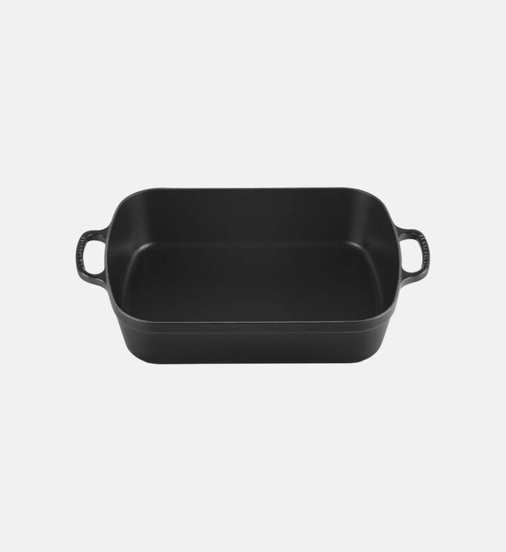 Le Creuset Cast Iron Rectangular Oven Dish, Black, 37-cm, Packshot View
