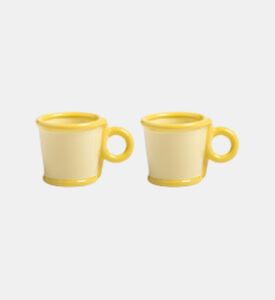 مجموعة أكواب صغيرة بمقبض جانبي قطعتين