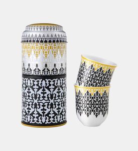 طقم علب صفيح مكون من 2 فناجين قهوة من سافرا