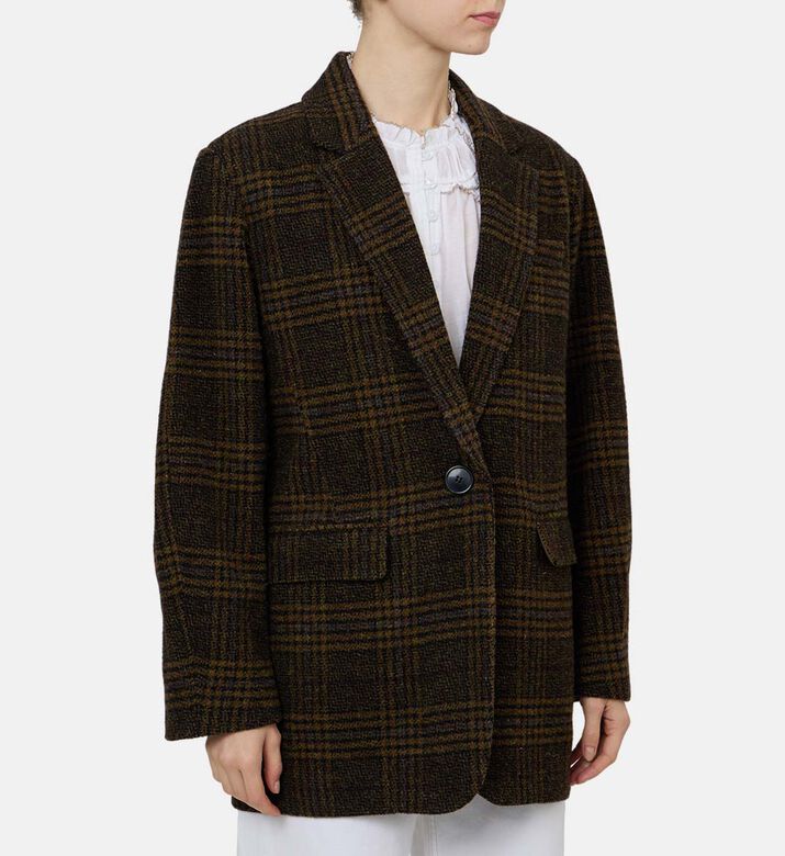 Checkered Single-breasted Blazer