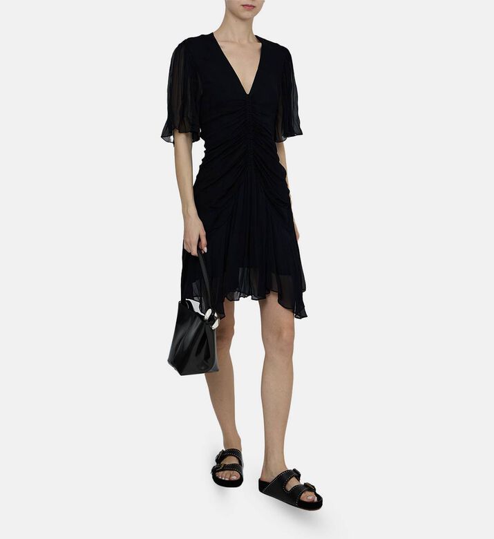 فستان فيفيان موسلين قصير مطبوع