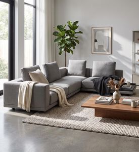 Furninova L-shape Square Cushion Corner Sofa, Packshot View