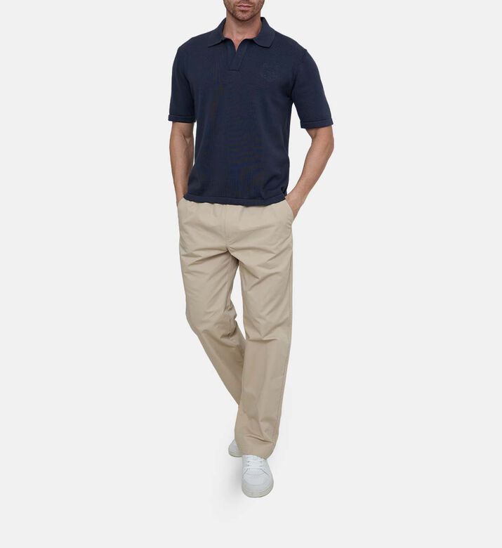 Fox Head Logo Open Collar Polo Shirt