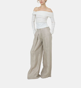 Savanna Lou Pleated High Waisted Hemp Trousers, Model View