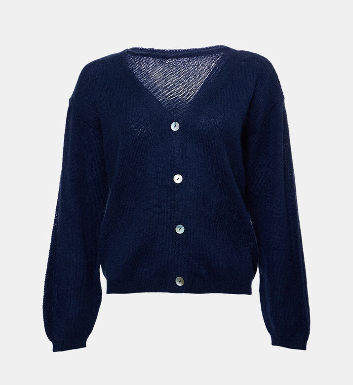 Puffy Long-sleeve Cardigan