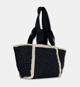 Marni Sillo Raffia-effect Shopper Bag, Black, Packshot View