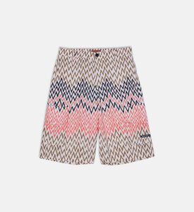 شورت كارجو بنقشة متعرجة