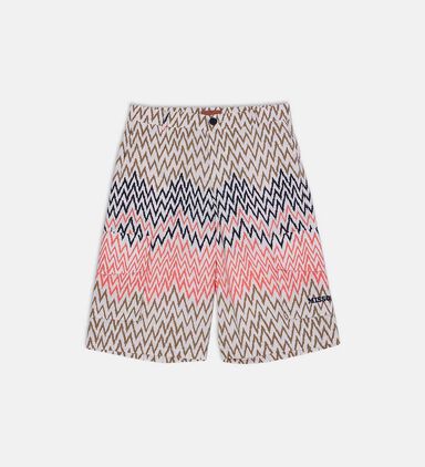 Zigzag Pattern Cargo Shorts