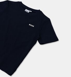 Boss Cotton Crewneck Logo T-shirt, Navy, 4y, Packshot View