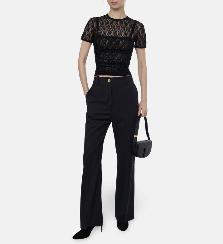 Patou Lace See-through Cut-out Top, Model View