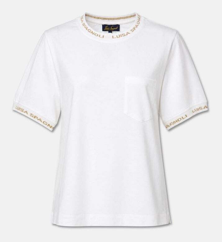 Luisa Spagnoli Logo-trim Crewneck T-shirt, White, Xl, Packshot View