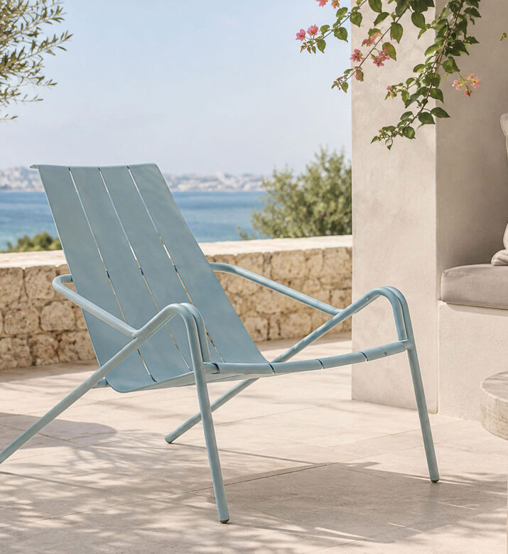 Ezeis Fleole Aluminum Low Chair, Blue, Packshot View