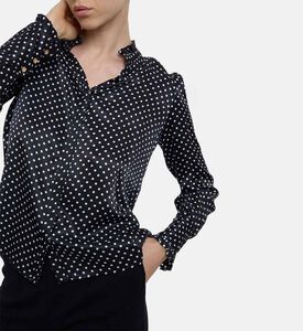 Weill Polka Dots Pattern Long-sleeve Shirt, Model View