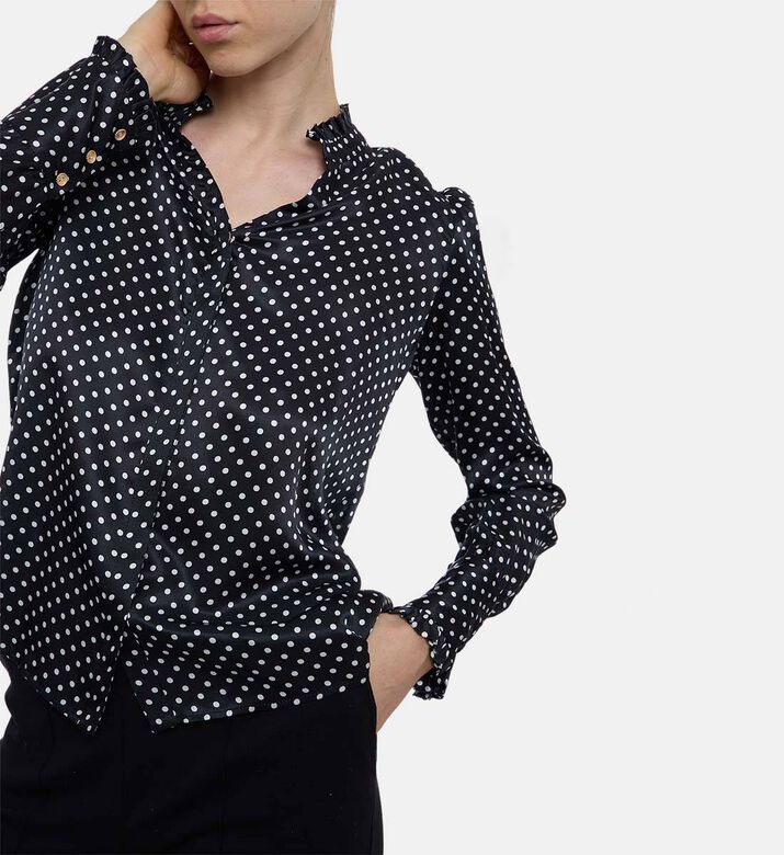 Weill Polka Dots Pattern Long-sleeve Shirt, Model View Weill Polka Dots Pattern Long-sleeve Shirt, Model View