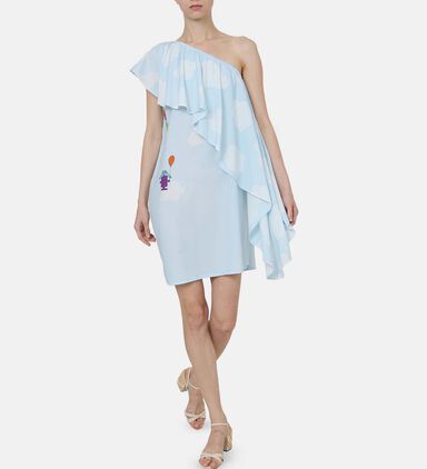 Mr Mrs One-shoulder Ruffled Short Dress