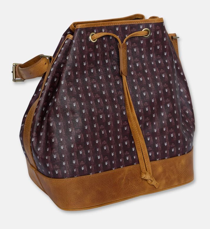 Manc Bond Monogram Bucket Bag, Burgundy, Packshot View