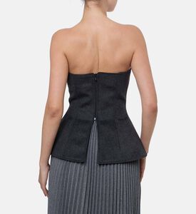 Blue For Burgundy Statement Buttons Split Peplum Vest, Model View