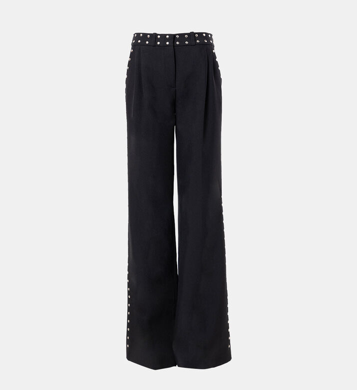 Pleated Front Wide-leg Pants