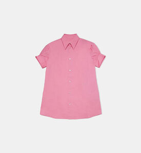 Girl Logo-embroidered Shirt Dress