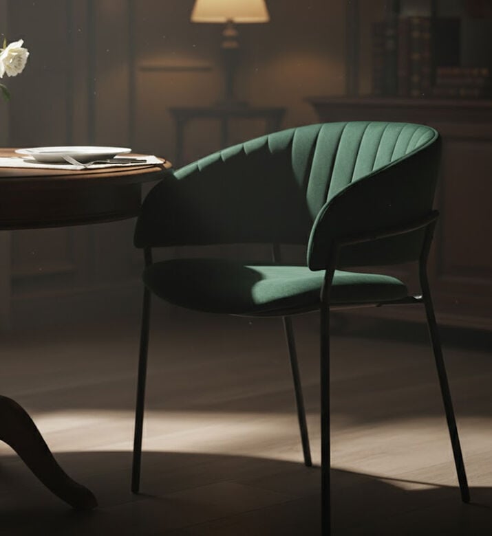 Home Deco and More Assia Dining Chair, Green, Packshot View Home Deco and More Assia Dining Chair, Green, Packshot View