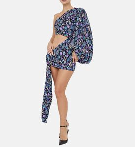 فستان قصير مربوط بتفاصيل عرقية