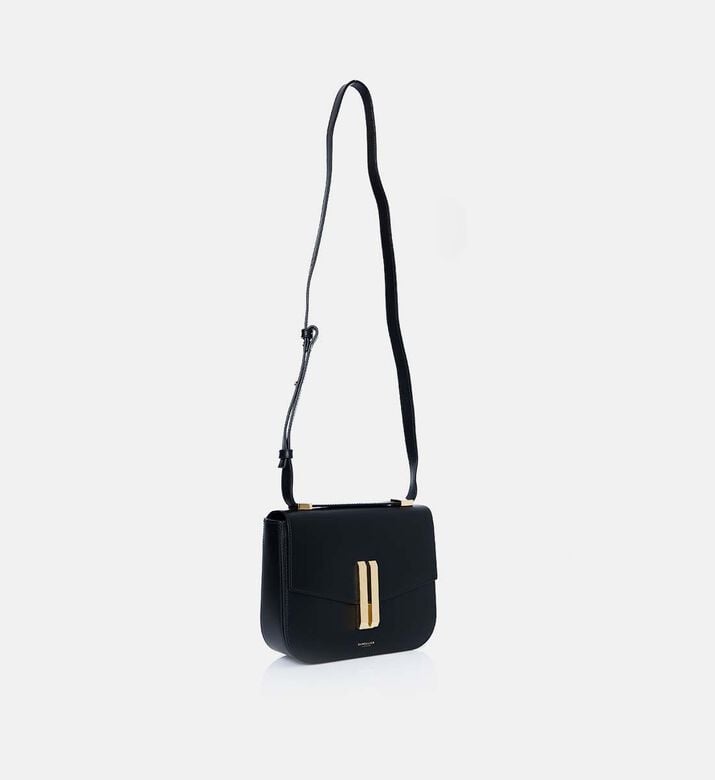 Demellier Vancouver Smooth Leather Cross Body Bag, Black, Packshot View