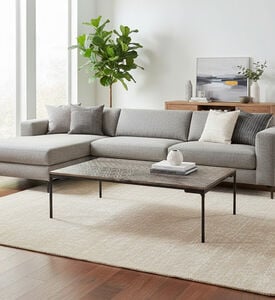 Home Deco and More Manda Wooden Coffee Iron-leg Table, Natural, 135x70x40-cm, Packshot View