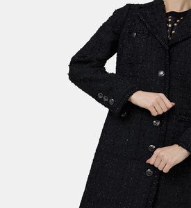 معطف ميدي تويد بأزرار