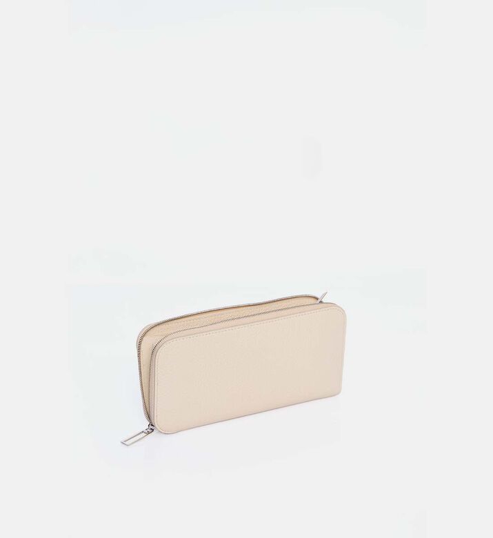 Camille Fournet Taurillon Grained Leather Wallet, Cream, Packshot View