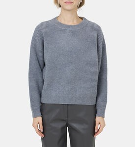 سترة محبوكة بياقة مستديرة