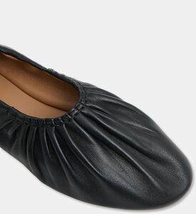 Mansur Gavriel Leather Ruched Ballerina, Black, Eu-37, Packshot View