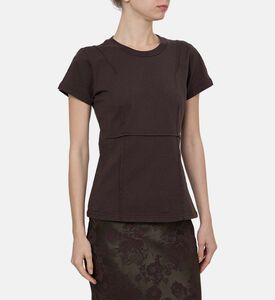 Seam-details Tailored Short-sleeve T-shirt