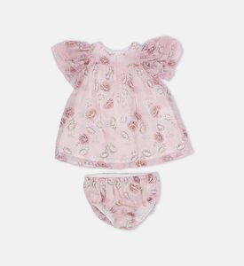 Chiffon Floral-print Dress Knickers Set