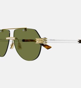 نظارات شمسية بنقشة صدف السلحفاة معدنية 59 مم