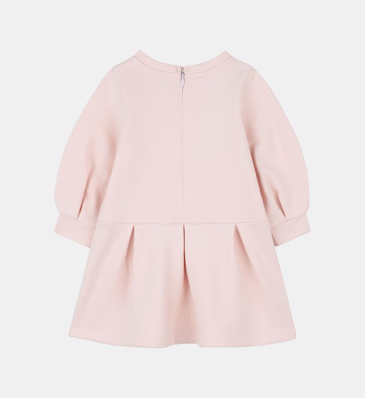 Cuffed Sleeves Pleated Skirt Dress