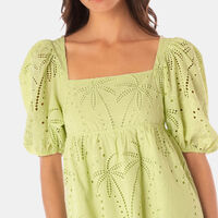 Puff Sleeves Flared Dress