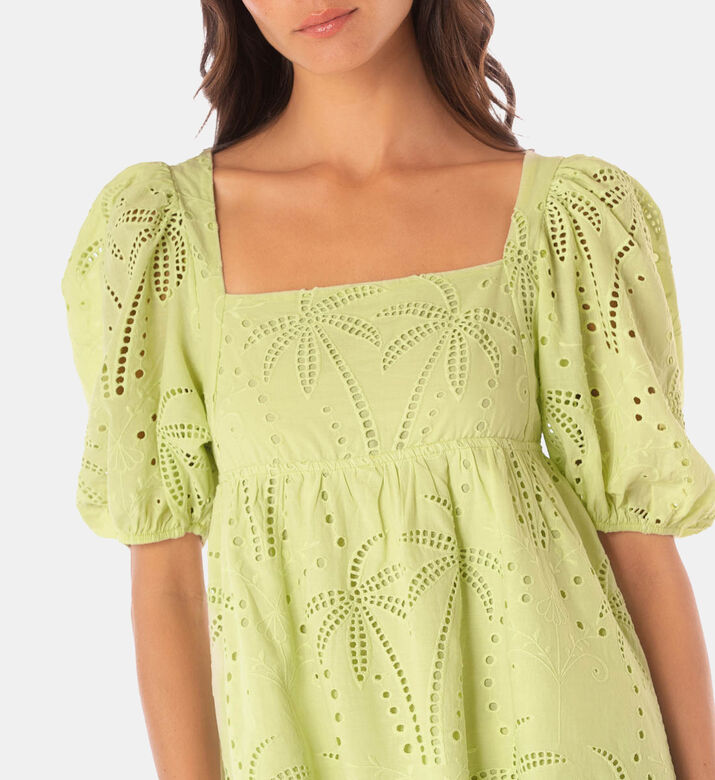 Puff Sleeves Flared Dress
