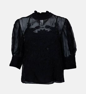 Embroidered Short Sleeve Blouse Embroidered Short Sleeve Blouse
