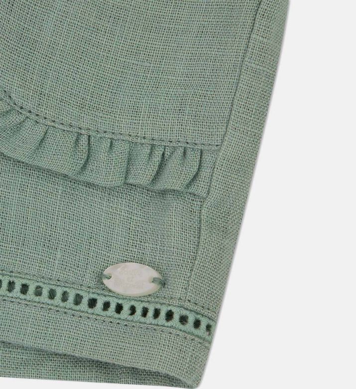 شورت بجيوب دانتيل مكشكش للبنات