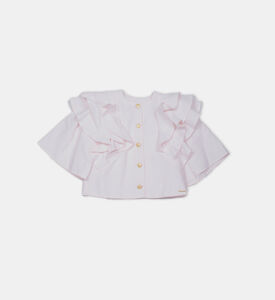 بلوزة بنمط وردة ساحرة للبنات الصغيرات