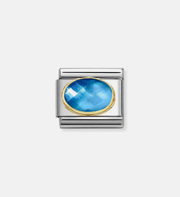 Composable Classic Link Two-tone Blue Stone Charm