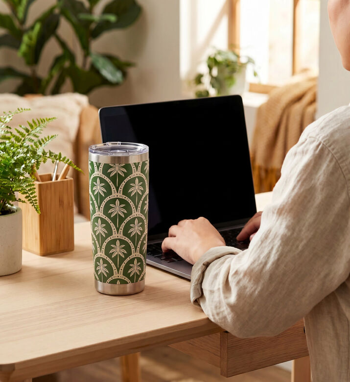 Silsal Palms Stainless Steel Travel Tumbler, Packshot View