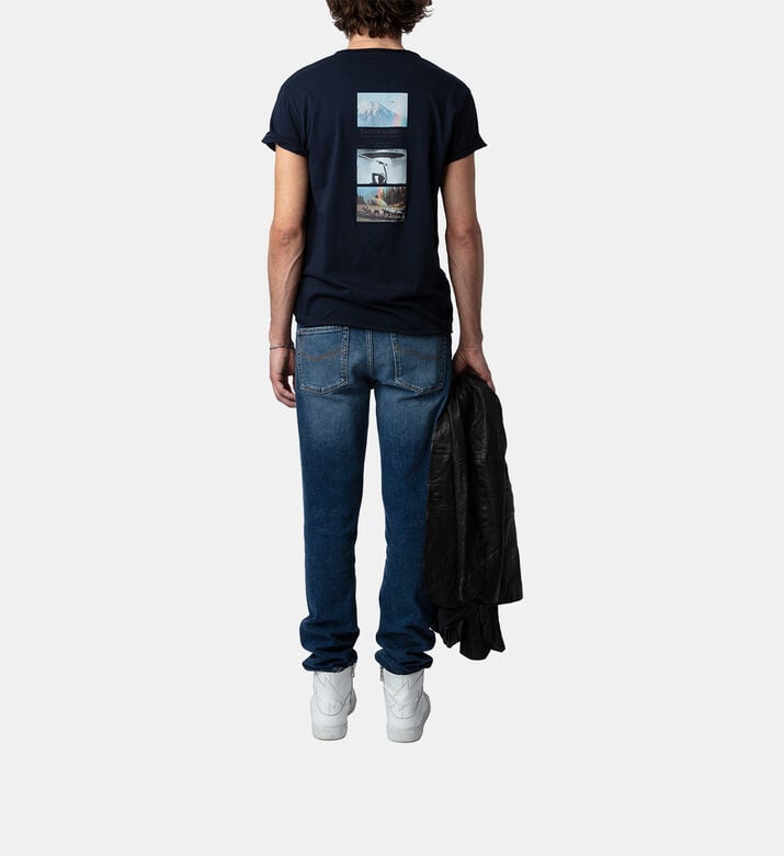 Monastir Photoprint Henley-collar T-shirt